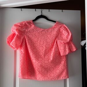 Lilly Pulitzer Coral Eyelet Blouse